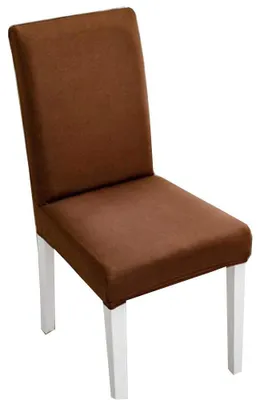 Stuhlbezüge mit Rückenlehne, 2 Stück, elastisch, waschbar, Braun
