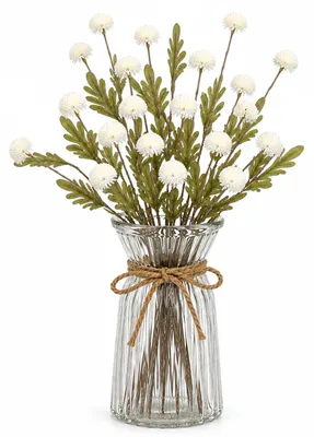 5 Kunstblumensträuße Hortensien, 51 cm, weiß, realistisch
