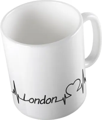 Produktbild von Huuraa Kaffeetasse London Geschenk Tasse Weiß 330ml London Präsent