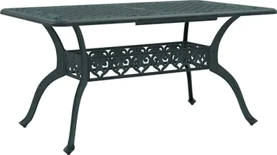 Zdjęcie produktu dla Stół ogrodowy, zielony, 150x90x72 cm, odlewane aluminium