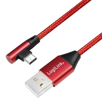 Immagine prodotto di Logilink USB-Stecker USB 2.0 zu USB-C (90°gewinkelt)1,0m rot
