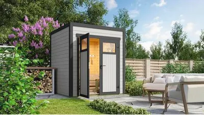 Produktbild von Gartenhaus weka Batu 1 200 x 207,4 cm lichtgrau