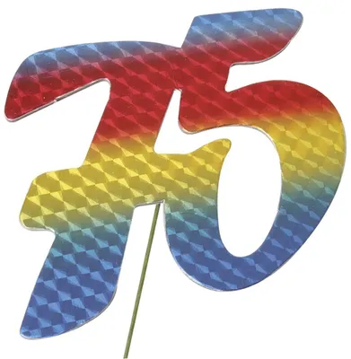 Produktbild von PaperStyle 2514075 Jubiläumszahl 75 bunt