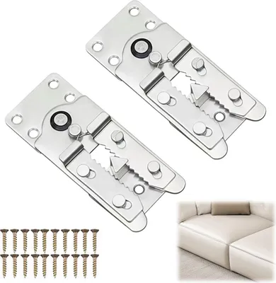 Produktbild von 2 Stück Sektionale Sofa-Verbindung mit Schnappverschluss, 135mm Couch-Clips Möbelverbinder, Schnappverbinder Befestigung für Sofa Möbel