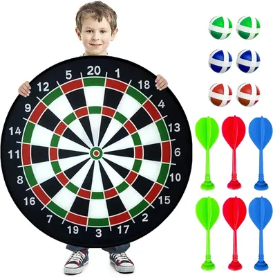 Produktbild von Dartboard 26", faltbar, mit 6 Bällen und 6 Darts, für drinnen/draußen, für Kinder 4-10 Jahre