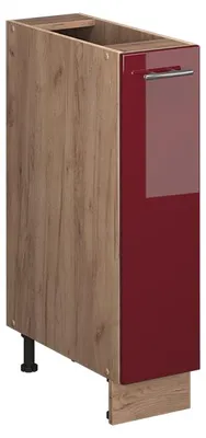 Produktbild von Apothekerschrank Vicco Fame-Line Bordeaux Hochglanz/Goldkraft Eiche 20 cm ohne Arbeitsplatte, Model 61691