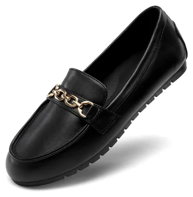 Produktbild von DREAM PAIRS Damen Loafer Bequeme Flache Schuhe,Schwarz-Pu,40 – Größe 40 EU, Schwarz Pu