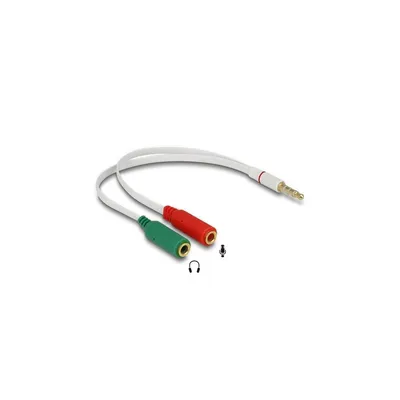 Produktbild von DeLOCK 65447, Weiß, 3.5mm, 2x3.5mm, Männlich, Weiblich, Gold