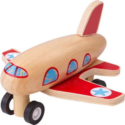 Produktbild von Bigjigs Toys Hölzernes Aufziehflugzeug 1 Stück