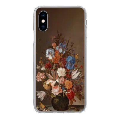 Produktbild von MuchoWow® Handyhülle Schutzhülle Hülle für iPhone X Stilleben mit Blumen - Kunst - Alte Meister Silikon Softcase Handy Hülle - Handyhülle