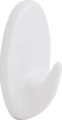 Produktbild von Klebehaken Wandhaken oval 26x42x20 mm, Kleiderhaken Haken aus Kunststoff weiß