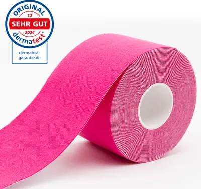 Produktbild von axion® Kinesiologie-Tape 5cm x 5m - Wasserfestes Tape in pink, Physiotape, Kinesiologie-Tape
