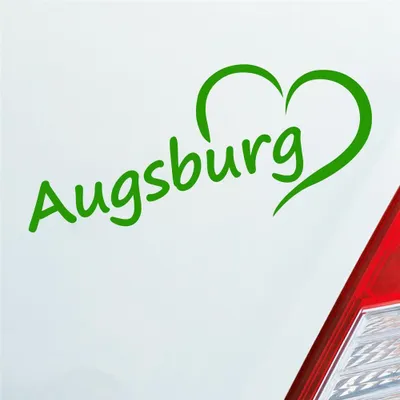 Produktbild von Auto Aufkleber Augsburg Herz Stadt City Liebe Love Heart 19x8 cm Hellgrün Sticker Heckscheibenaufkleber
