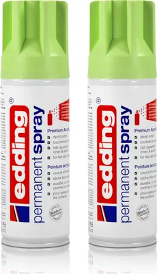Produktbild von 2x edding Permanent Spray pastellgrün matt 200 ml Premium Acryllack Spraydose