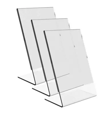Produktbild von 3er Set A5 Acryl Menühalter Hochformat, klarer Tischaufsteller