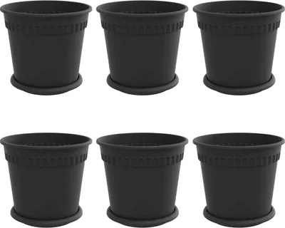 Produktbild von Blumentöpfe 6 pcs Schwarz Ø 19 x 16 cm Kunststoff