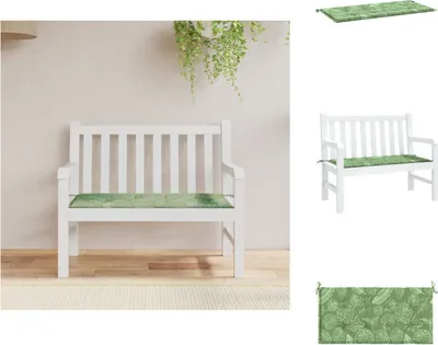 Produktbild von vidaXL Gartenbank-Auflage Blattmuster 120x50x3 cm Oxford-Gewebe - Sitzpolster