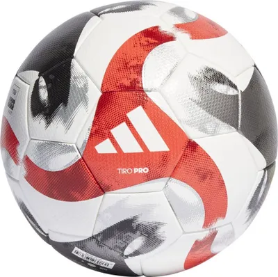 A close-up studio shot of an Adidas soccer ball.