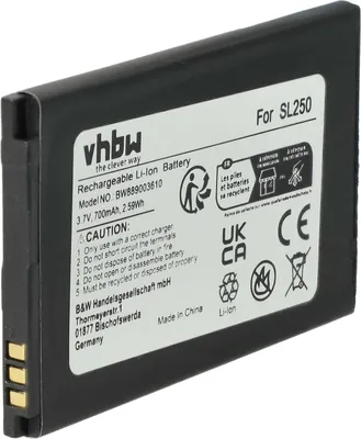 Produktbild von vhbw Akku Ersatz für Bea-Fon SL250 für Handy Smartphone Senioren Telefon (700 mAh, 3,7 V, Li-Ion)