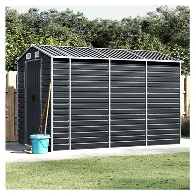 Produktbild von Gerätehaus Anthrazit 191x300x198 cm aus verzinktem Stahl, wetterfester Außenstauraum für Gartengeräte, Fahrräder und Mülltonnen