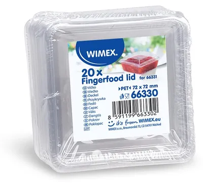 Zdjęcie produktu dla Pokrywka PET do kubeczków na przekąski 66331 – 20 szt. – Wimex