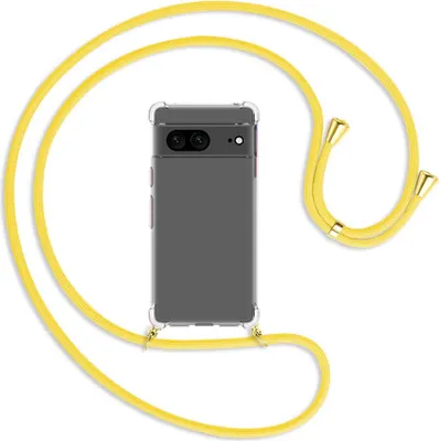 Produktbild von Handykette Backcover-Schutzhülle mit Band (Metall goldfarben) für Google Pixel 7 - gelb