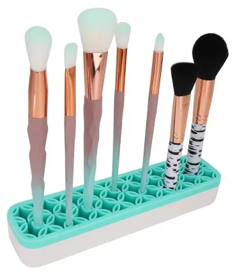 Produktbild von Tragbare Aufbewahrungsbox für Kosmetikpinsel, Nagellackstifte und Make-up-Behälter (Blau)
