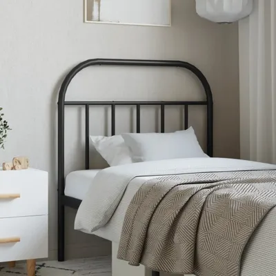 Zdjęcie produktu dla vidaXL Zagłówek metalowy czarny 80 cm - Zagłówek - Zagłówki - Zagłówki łóżek - Zagłówki łóżek