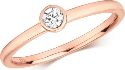Produktbild von Funkelndes Feuer 9 Karat (375) Rotgold Damen - Diamant Solitärring Brillant-Schliff 0.10 Karat HI - I1, 50 (15.9); TRS347789KRRSK