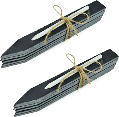 Produktbild von 12er Set Pflanzschilder Schiefer Wetterfest Pflanzetiketten Kräuterschilder Pflanzenstecker Beetstecker Zum Beschriften