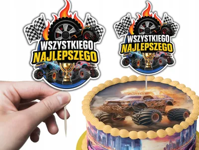 Obrázek produktu pro Dekorace na dort k narozeninám - MOTOKROS, auta, kola