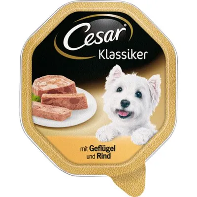 Produktbild von CESAR Klassik-Terrine mit Geflügel und Rind, Schale, Adult, Rind, Geflügel, 150 g, Zuckerfrei