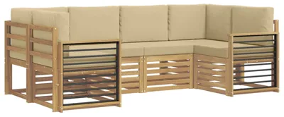 Immagine prodotto di Set divano sezionale 6 pcs Bianco e Beige 245 x 128,5 x 73 cm