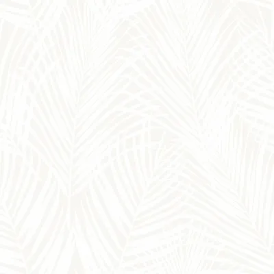 Produktbild von Origin Wallcoverings Tapete Palmenblätter Weiß 53 cm x 10.05 m