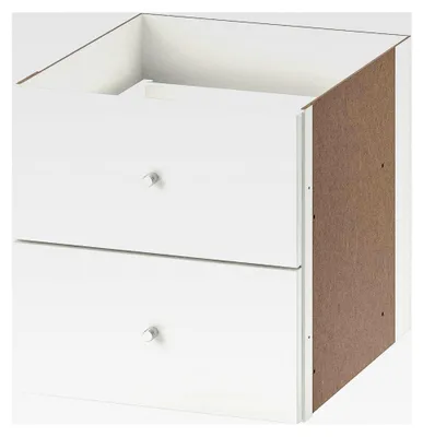 Produktbild von KALLAX Einsatz mit 2 Schubladen in Hochglanz-Weiß, Aufbewahrungseinheit 33 x 33 cm