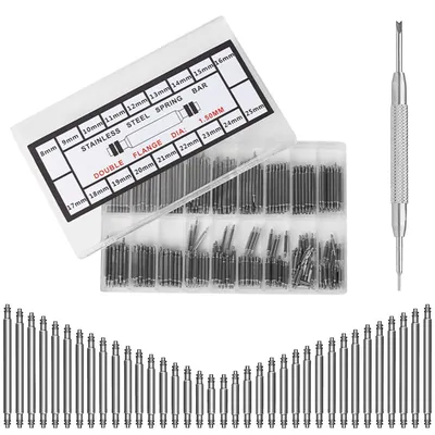 Image de Goupilles à ressort pour bracelet de montre - 8 à 25 mm - 144 pièces avec outil