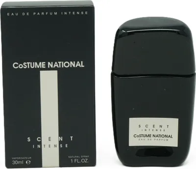 A product shot of a perfume bottle and its packaging.