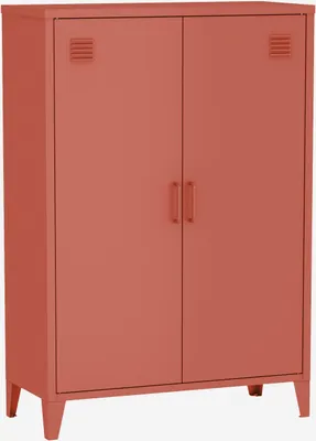 Produktbild von sweeek - Kommode/Schrank im industriellen Stil aus Metall mit 2 Türen - Terrakotta