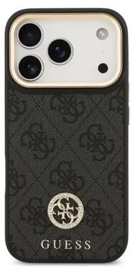 Produktbild von GUESS case passend für IPHONE 17 Pro kompatibel mit MagSafe GUHMP17LP4GRMDEK (PU W/ 4G Strass Logo) black