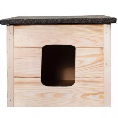 Obrázek produktu pro QLS Dřevěná bouda pro psy a kočky 54x40 cm Zateplená zimní montáž Nelakovaná 10979