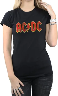 Produktbild von AC/DC - "Distressed" T-Shirt für Damen BI396 (S) (Schwarz/Rot)