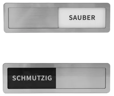Geschirrspüler-Magnet sauber/schmutzig, 17,8 x 5 cm, silber