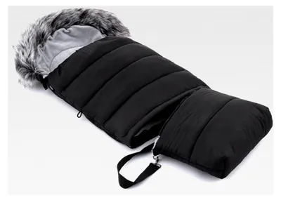 Produktbild von Fußsack für Kinderwagen, Buggy und Autositz 3in1 - Winterfußsack - Warm - Wasserdicht - Winddicht (Schwarz)