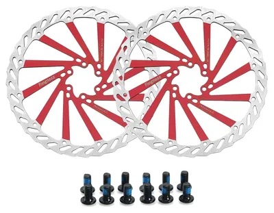 Image de Frein à disque pour vélo, avec 12 vis - 203 mm - Rouge