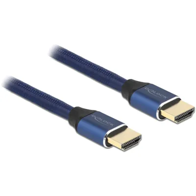 Produktbild von DeLOCK Ultra High Speed HDMI Kabel 48 Gbps 8K 60 Hz blau 1 m , 1 m, HDMI Typ A (Standard), HDMI Typ A (Standard), 3D, 48 Gbit/s, Blau