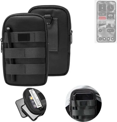Produktbild von K-S-Trade Holster Gürtel Tasche kompatibel mit Nothing 2 Handy Tasche Schutz Hülle dunkel-grau viele Fächer, 1x