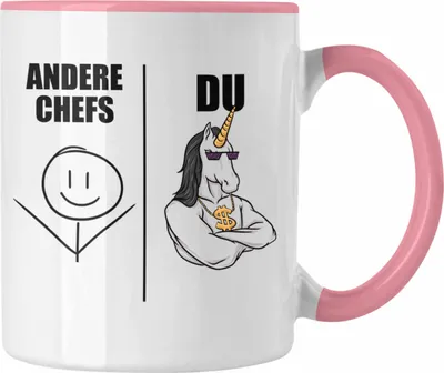 Produktbild von Trendation - Bester Chef Geschenke Lustig Tasse mit Spruch für Chef Kaffeebecher Weihnachtsgeschenk (Rosa)
