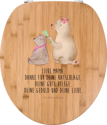 Produktbild von Mr. & Mrs. Panda Klo-Deckel Bär Kind - Transparent - Geschenk, Muttertag, Mutter, Familie, Toilettendeckel, Toilettenbrille, Bären, WC Brille, WC-Sitz, Sitz