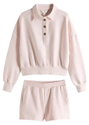 Immagine prodotto di THE SET: Completo da donna composto da due pezzi in cotone al 100%, stile rugby: felpa