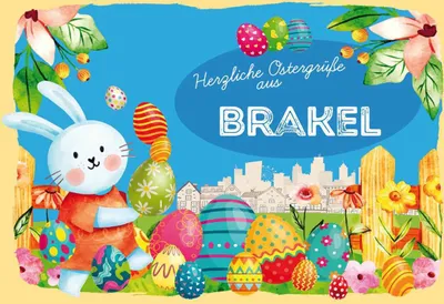Obrázok produktu pre vianmo Drevený nápis 30x20 cm Ostergrüße Brakel